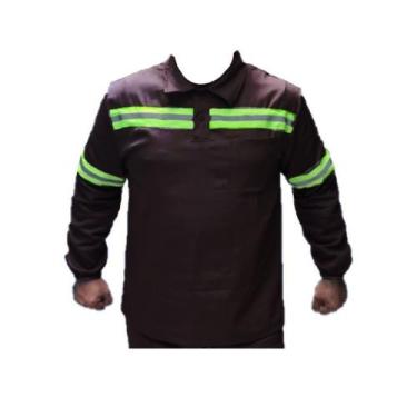 Imagem de Camisa Uniforme Refletiva Trabalho Profissional - A Fábrica, Preto, P