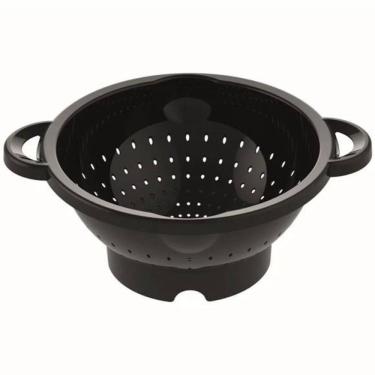 Imagem de Escorredor De Massas Preto Com Alça Macarrão E Legumes