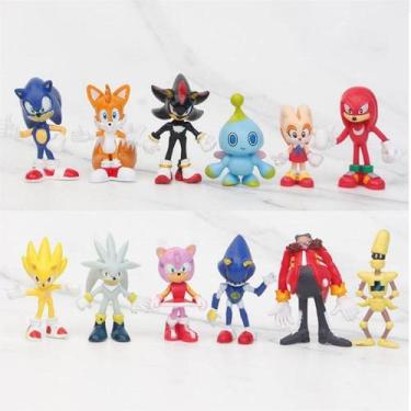 Imagem de Bonecos de ação Usoway Sonic Sonic Toys, 4,5-5,5 cm de altura, pacote 