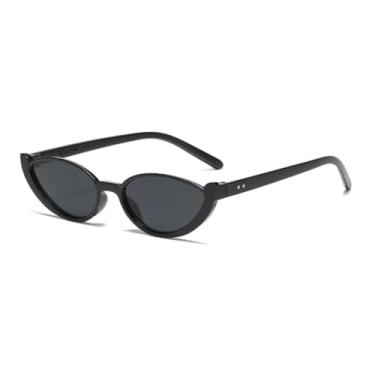 Imagem de HCHES Óculos de sol vintage meia armação, estilo fashion, colorido, feminino, proteção UV400, verão (C7)