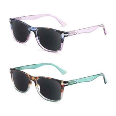 Imagem de Loycco Pacote Com 2 Óculos De Sol Para Leitura, Leitura Computador, Bloqueio Luz Azul, Antifadiga Ocular, Flexíveis Mulheres