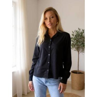 Imagem de Camisa Feminina Social Elegante Manga Longa Com Botões Blusa Formal Ma