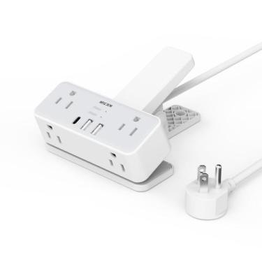 Imagem de Braçadeira de mesa Power Strip Mscien 6 tomadas 3 USB 1 cabo USB-C de 