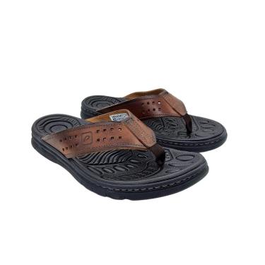 Imagem de Chinelo Masc Pegada Couro Anilina Marrom Pinhão 134202-01