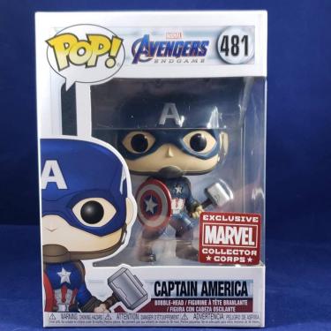 Imagem de Funko Pop Marvel Endgame 481 Captain America w/ Mjolnir