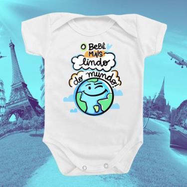 Imagem de Body Bebê Mais Lindo Do Mundo Presente Menino Azul Roupinha - Borizinh