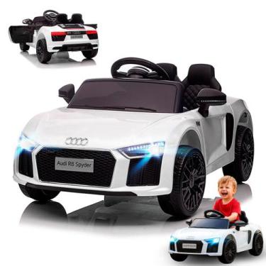 Imagem de CARRO ELETRICO AUDI R8 BRANCO COM CONTROLE REMOTO 12v 4.5 AH - Tiggy