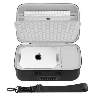 Imagem de Geekria Capa rígida, compatível com Apple Mac Studio para M1/M2/M4 Max, M1/M2/M3 Ultra, bolsa de transporte de viagem para computador desktop (cinza escuro)