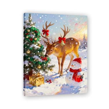 Imagem de Pôster de Natal de casa de fazenda, estampa de férias de inverno, decoração de parede de Natal vintage para decoração de galeria de quarto de fazenda A35. Moldura interna 60x80cm-23,7x31,5 pol