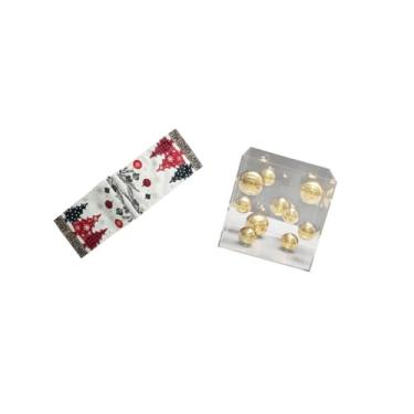 Imagem de Fenteer Toalha de Mesa de Natal, Toalha de Mesa Reutilizável Sazonal de Inverno para árvore de Natal, Capa de Acrílico Transparente, Enfeite de Bola, Decoraçã