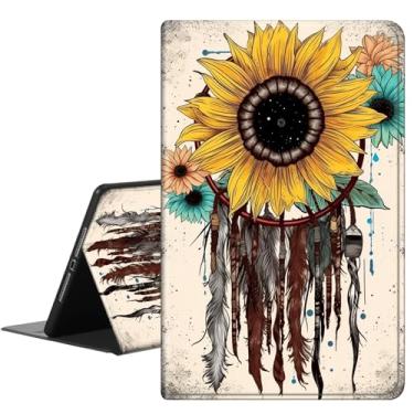 Imagem de RAUEDWDJS Capa para Samsung Galaxy Tab A9 8,7 polegadas 2023, capa inteligente fina de couro PU com hibernar/despertar automático, apanhador de sonhos de girassol