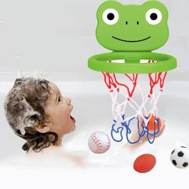 Imagem de Conjunto de brinquedos de banho Little Bado Frog Basketball Hoop com 4
