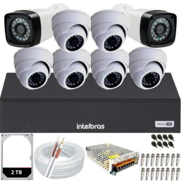 Imagem de Kit 8 Câmeras Segurança Full Hd 1080p Dvr Intelbras 8ch HD 2TB