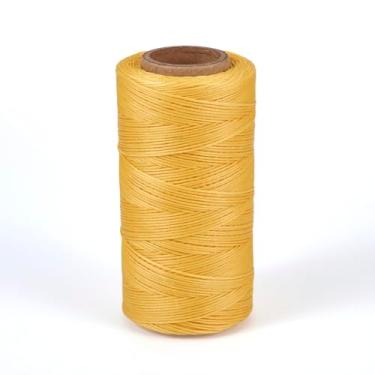 Imagem de 284 jardas fio de poliéster encerado plano cores sortidas 1 x 0,3 mm cordão de costura revestido com cera para suprimentos de macramê dourado
