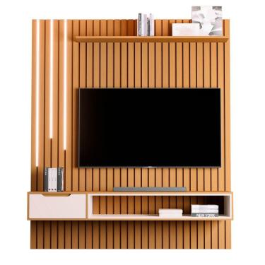 Imagem de Home Ripado Com Rack Suspenso E Led Saikai Nature Pérola