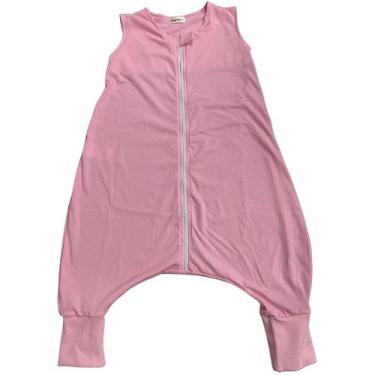 Imagem de Saco Saquinho de Dormir Bebê Com Pé Sleep Bag Malha Verão Rosa Tam. G 