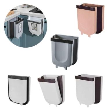 Imagem de Lixeira Cozinha Dobrável Retrátil Encaixe Em Portas Gavetas