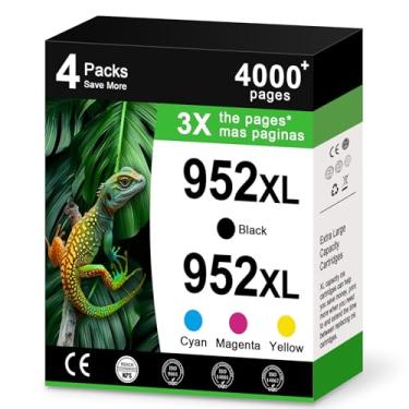 Imagem de Ankink Cartucho de tinta de substituição compatível 952XL para HP 952 XL 4 Combo Pack (preto, ciano/magenta/amarelo) para usar com impressoras Officejet Pro 8710 7740 8720 8702 8210 7720 8715 8730