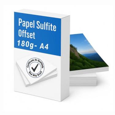Imagem de Papel Offset 180g A4 Qualidade Premium Brancura 250 500 1000 Folhas - 