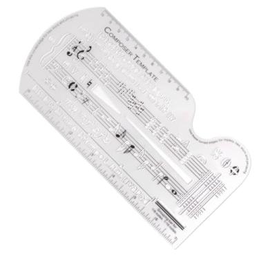 Imagem de Estêncil de compositor de música para compor notas musicais e símbolos, régua de desenho, acessórios de composição musical