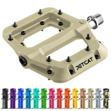 Imagem de JETCAT Pedais de bicicleta de montanha planos - pedais de BTT, pedais de bicicleta para BMX/MTN/estrada/cascalho/bicicleta, pedais BMX, pedais de plataforma, reposição de bicicleta para adultos e