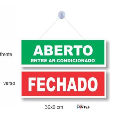 Imagem de Placa Porta com ventosa Aberto e FECHADO PL573 - Sem Marca