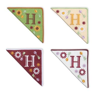 Imagem de TenDawn Marca de canto bordada personalizada, pacote com 4, canto de marcador de página de feltro inicial, presente para amantes de livros