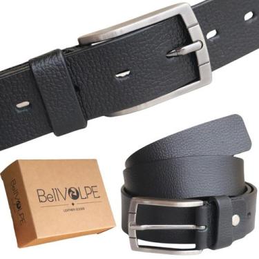 Imagem de Cinto Masculino Couro Legítimo Preto ou Marrom Marca BELLVOLPE, Preto,