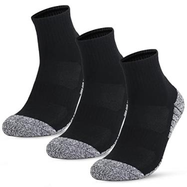 Imagem de Kiboule Meias Masculinas 3 Pares Almofadadas Caminhadas Esportes ao Ar Livre Casuais Meias de Algodão para Trilhas Caminhadas Caminhadas Caminhadas