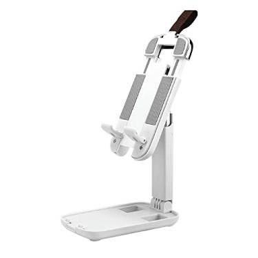 Imagem de CHARGEWORX Suporte portátil para smartphones e tablets – Suporte de telefone ajustável | Função de rotação de 150°, alças antiderrapantes, suporte de telefone dobrável para chamadas de vídeo, viagens,