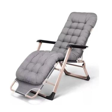 Imagem de Espreguiçadeira de Alumínio Cinza, 4 Posições Reclináveis, para Piscina e Praia (Cinza)