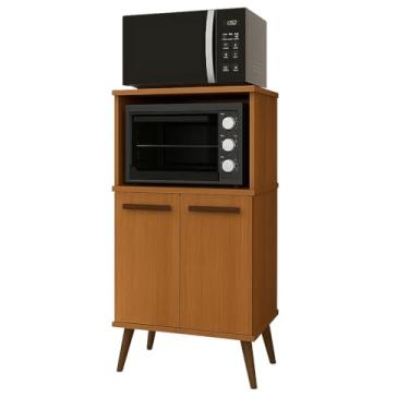 Imagem de Paneleiro Torre Quente para Microondas e Forno 2 Portas Cozinha Organizadora Eletrodoméstico Armário,aparador buffet(CEDRO)