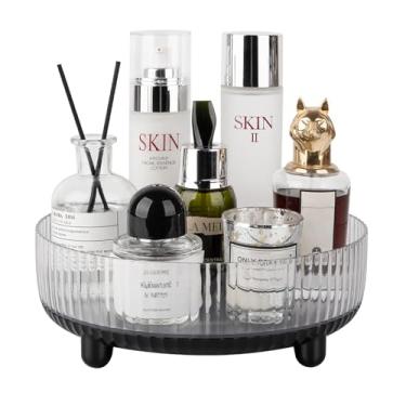 Imagem de Anyoifax Organizador de maquiagem giratório 360 bandeja de perfume, suporte de cuidados com a pele, armazenamento de cosméticos, organizador de bancada para banheiro, mesa giratória preguiçosa Susan