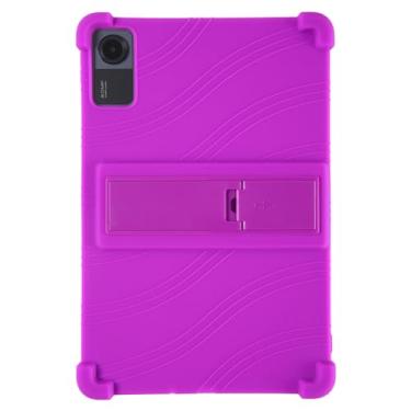 Imagem de QYiiD Capa para Xiaomi Redmi Pad SE 11 polegadas, leve, de silicone para crianças, capa protetora dobrável com suporte dobrável para Redmi Pad SE 11 2023, roxa