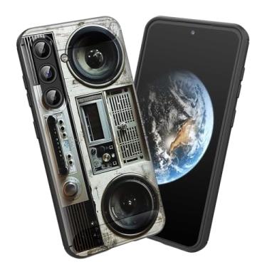 Imagem de smauncucn Capa para Galaxy S25 FE, capa protetora antiderrapante de poliuretano termoplástico macio e fina para Samsung Galaxy S25 FE 6,7 polegadas 2025, retrô Boombox