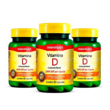 Imagem de Kit 03 Vitamina D 100% Idr Maxinutri 60 Capsulas