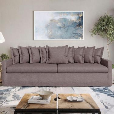 Imagem de Sofá Living Laguna 2,80m Com Capa Removível Lavável Cor Prata 2252