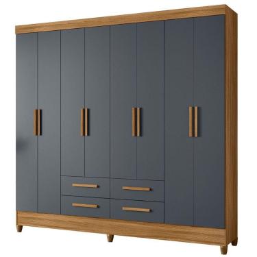 Imagem de Guarda Roupa Casal 8 Portas 204 Cm Florida Freijo Cinza Moval Freijo