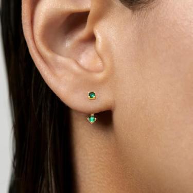 Imagem de Brincos femininos de aço cirúrgico, delicados, banhados a ouro 14 K/18 K, pequeno, cartilagem, hélice, tragus, brincos para orelhas sensíveis para mulheres, standard, Cobre, Sem pedra preciosa