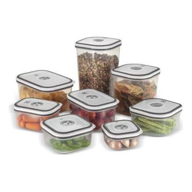 Imagem de Jogo de Potes Herméticos Transparente em Polietileno com 08 Peças - El