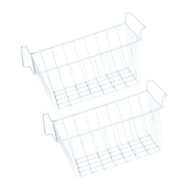 Imagem de FytStycale 2 peças de cestos de arame de aço para freezer, cesto de geladeira para prateleiras, armário, casa, 47.5x24.5x20cm