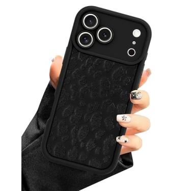 Imagem de Aitipy Capa de telefone Cheetah para iPhone 17 Pro MAX, linda e estética com estampa de leopardo, capa protetora fina de silicone macio à prova de choque para mulheres e meninas - preta