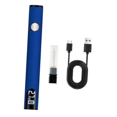 Imagem de RNXRZANK Kit de Ferro de Soldar Caneta a Bateria 650mAh Rosca 510 Caneta de Soldar Portátil Sem Fio Recarregável Via USB para Reparo de Eletrodomésticos, Azul, Tamanho real