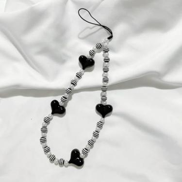 Imagem de Charmoso cordão de contas com alça de pulso chaveiro de célula estética berloques fofos para mulheres, One Size, Resina, resina