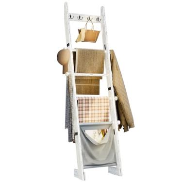 Imagem de REFGY Prateleira de escada para sala de estar, branca LS2502-WT