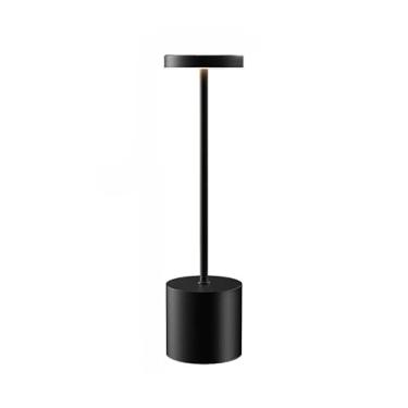 Imagem de Luminária de Mesa Touch Abajur Cabeceira Escrivaninha LED 3 em 1 Recarregável Tipo C Preto Dourado(preto)