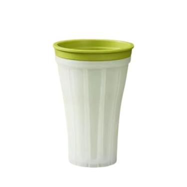 Imagem de Forma de Gelo Smoothie Copo com Tampa, Silicone e Plástico, 150ml, Branca/Verde, 14,5 x 9,5cm
