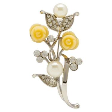 Imagem de Broche Resina Flor BRG0039 - Akasaki, Prateado