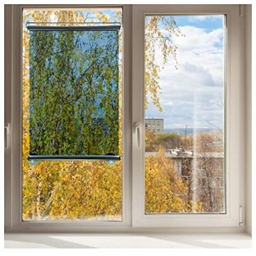 Imagem de uhyOHF Persiana roll-up com controle de calor cego com ventosas, cortina de janela sem perfuração para quarto, portátil temporária (53 x 150 cm/21 x 59 pol