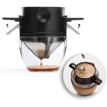 Imagem de Coador Cafe Filtro Inox Portatil Mini Retratil Individual Reutilizavel